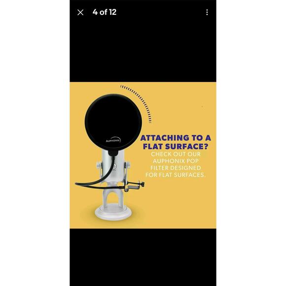 Auphonix Microphone Pop Filter (MPF-2) 6-inch Diameter Mesh Filter - Picture 3 of 8